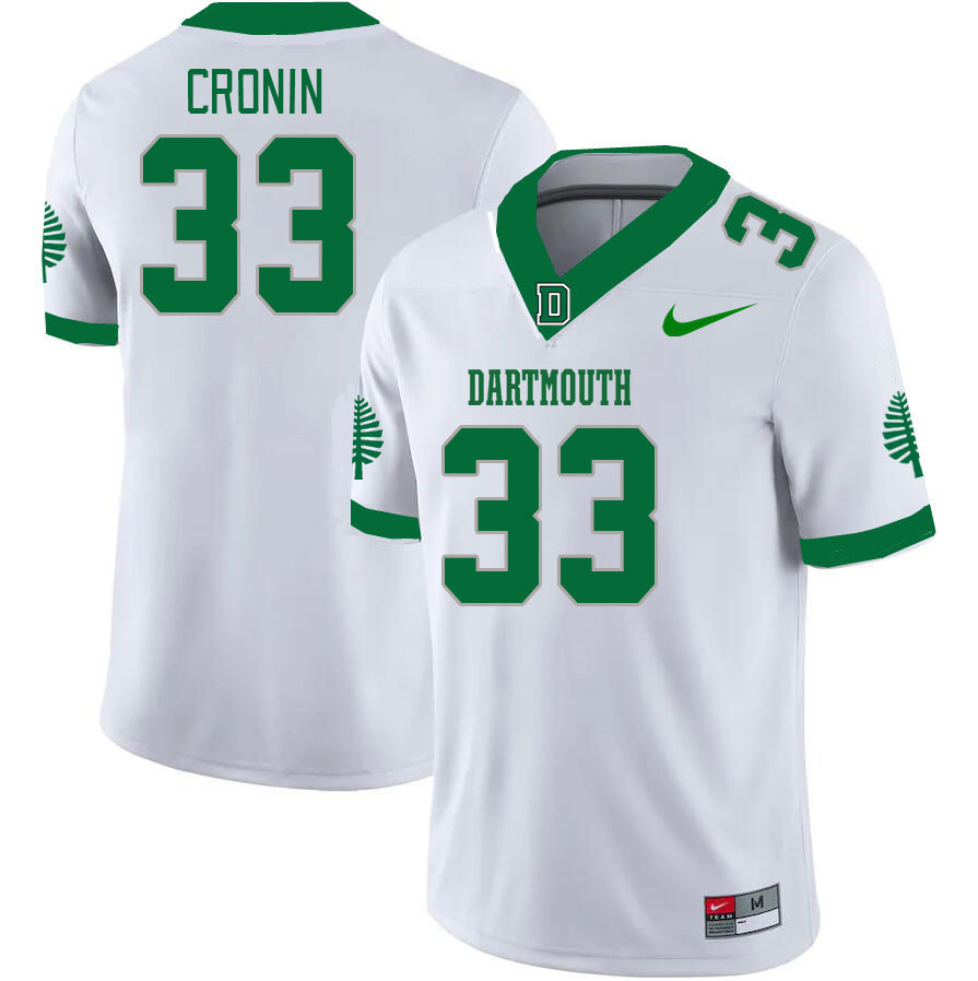 Men-Youth #33 Danny Cronin Dartmouth Big Green 2023 College Football Jerseys Stitched-White